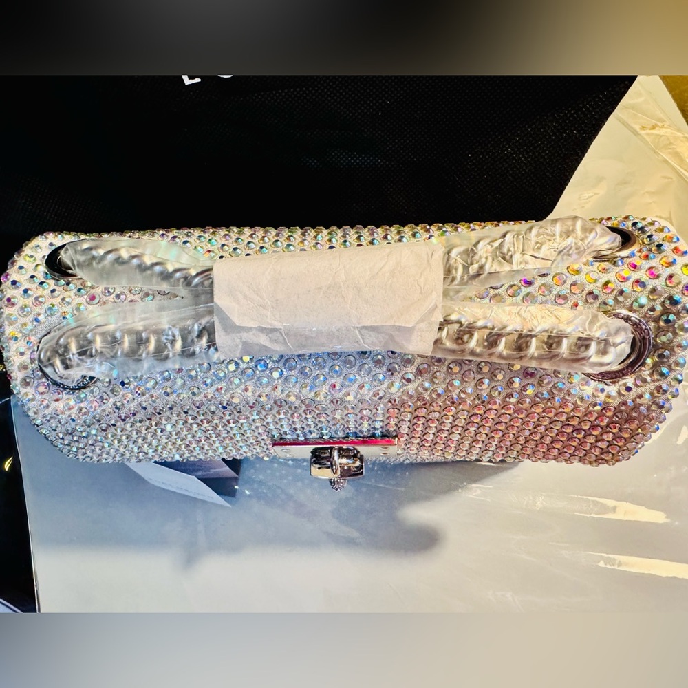 Kurt Geiger Silver Brixton Crossbody shoulder Bag Iridescent + dust-bag NWT - Picture 7 of 17